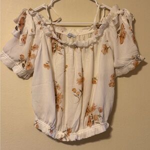Iris Cream Floral Off-Shoulder Blouse